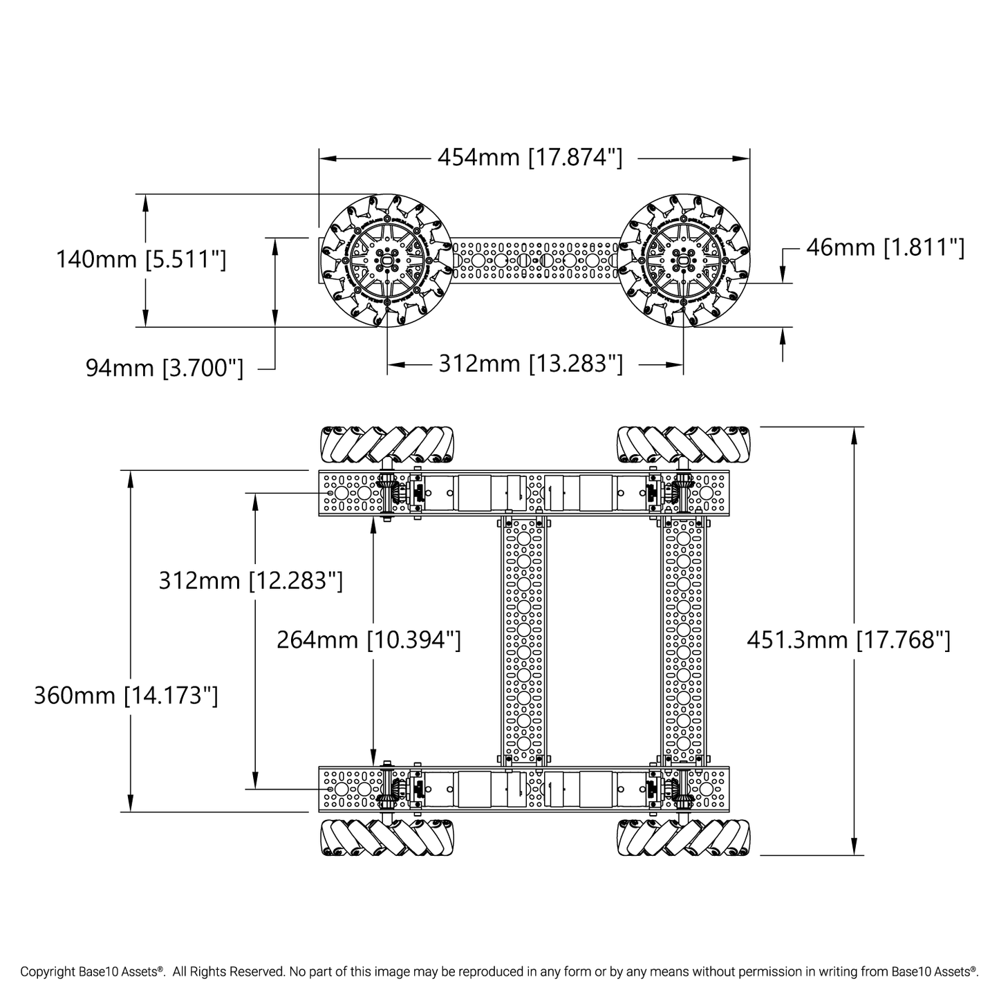 Strafer® Chassis Kit (140mm Mecanum Wheels)