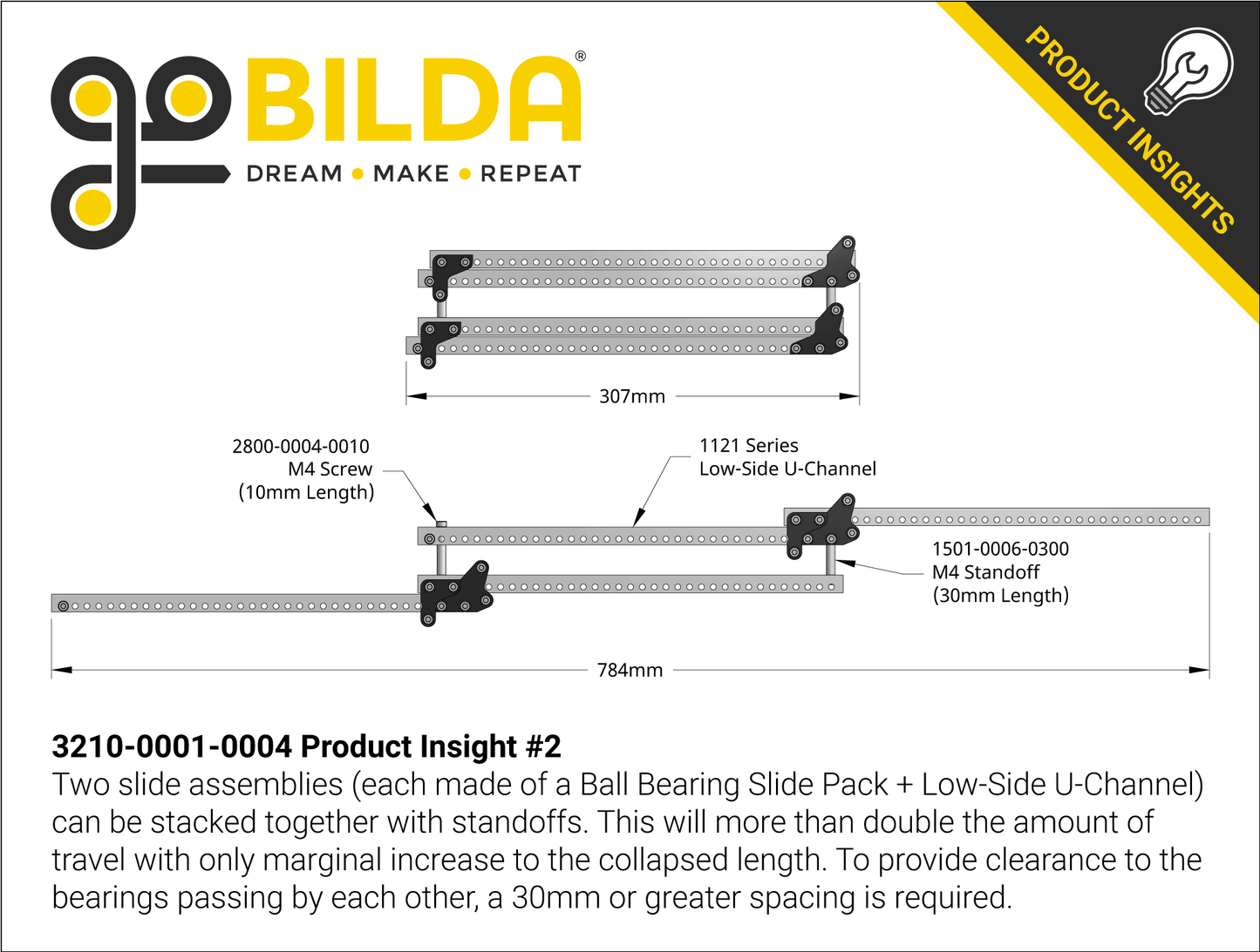 Ball Bearing Slide Pack for 1121 Series Low-Side U-Channel