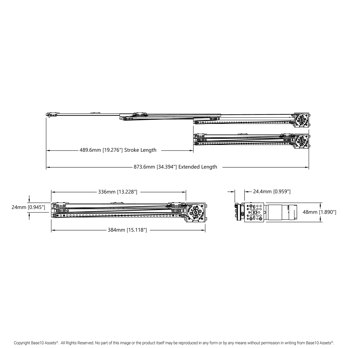 2 Stage Viper-Slide Kit (Belt-Driven, 336mm Slides)