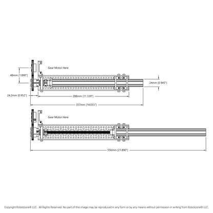 Linear Actuator Kit (1120 Series, 201mm Stroke, 8mm Lead)