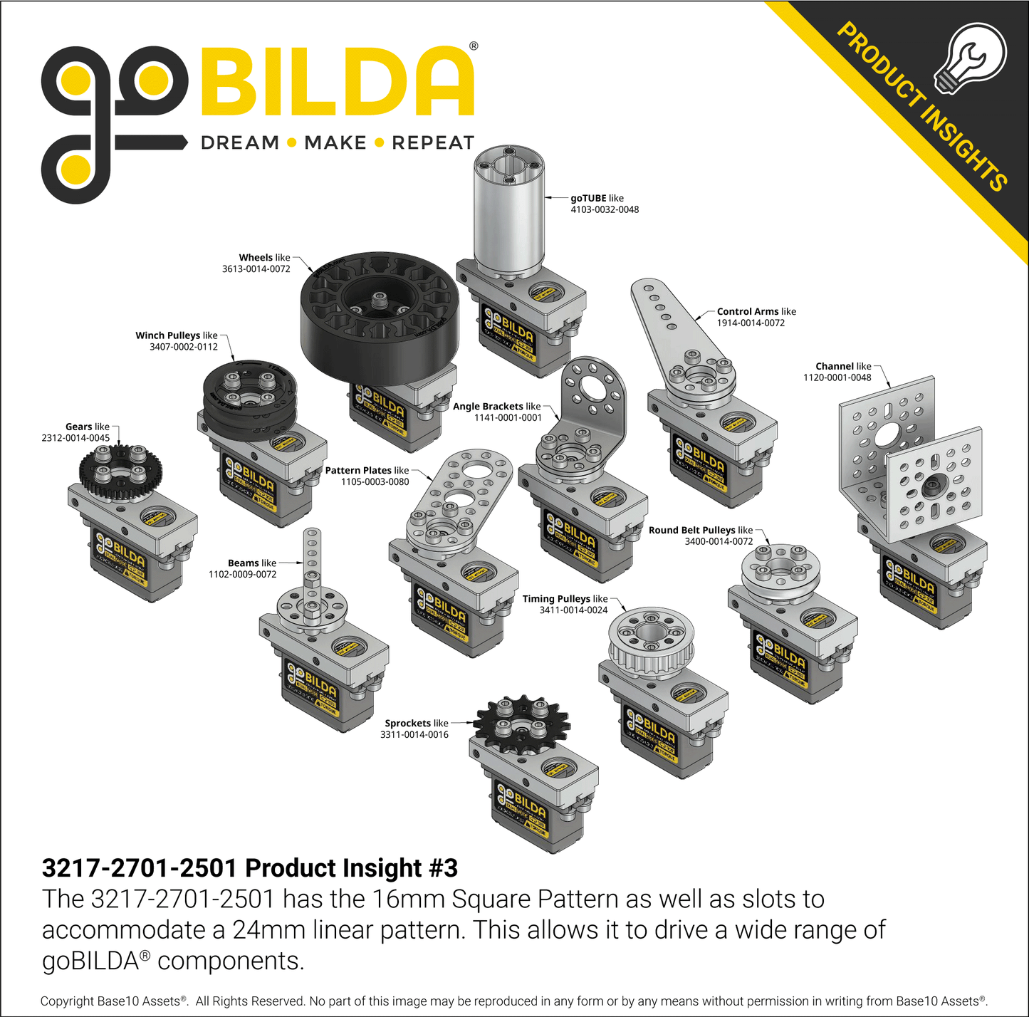 Compact ServoBlock® (27mm Width, For Standard Size H25T Spline Servo, Hub-Shaft)