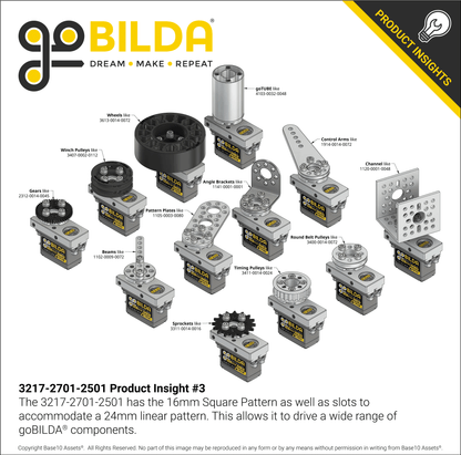 Compact ServoBlock® (27mm Width, For Standard Size H25T Spline Servo, Hub-Shaft)