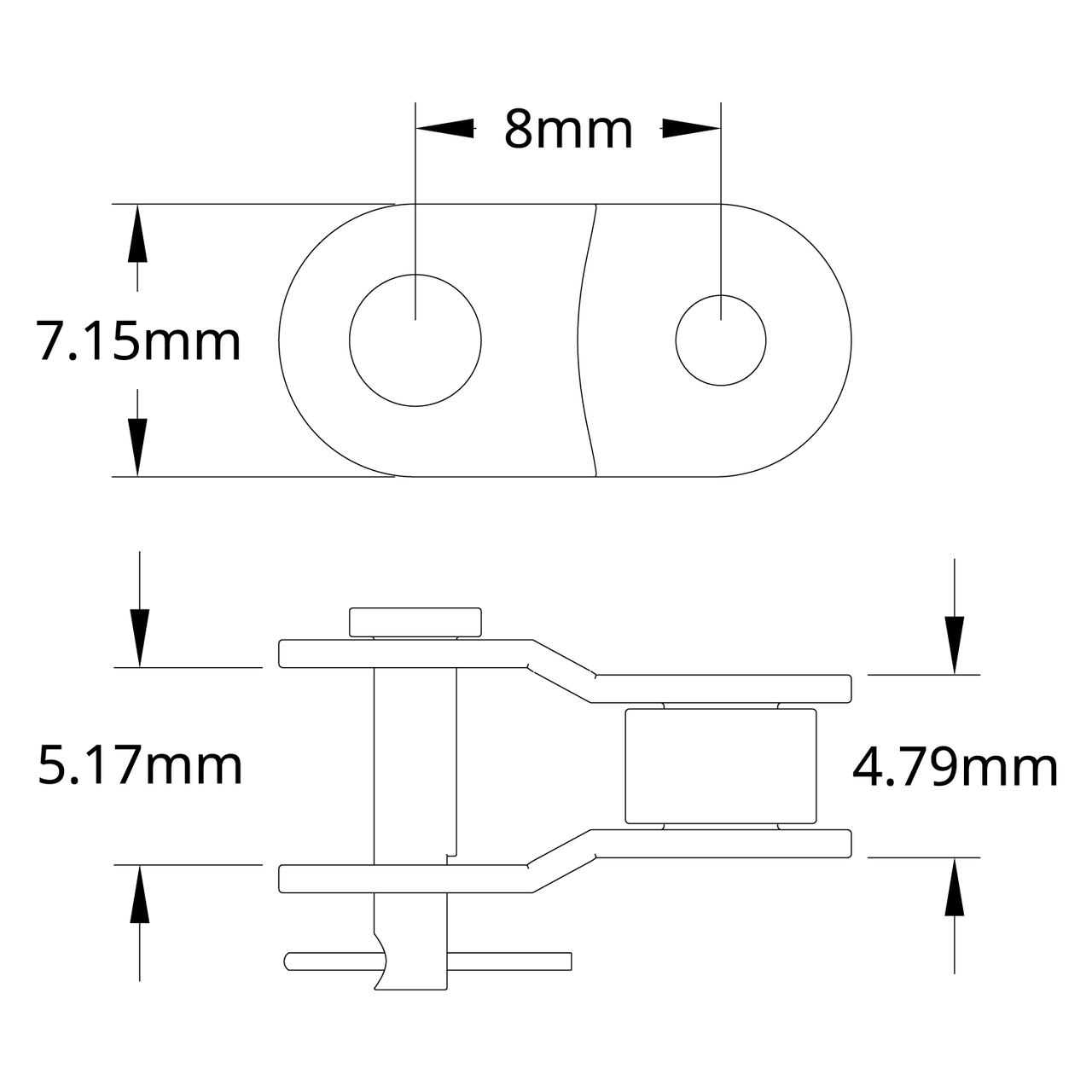 8mm Pitch Steel Chain Add-&-Connect Link - 6 Pack