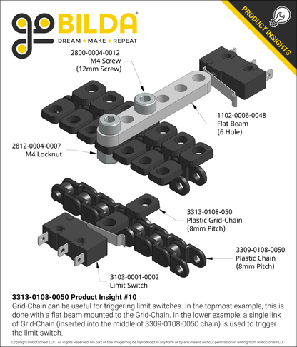 3313 Series 8mm Pitch Grid-Chain (50 Pack)