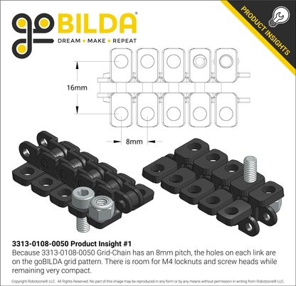 3313 Series 8mm Pitch Grid-Chain (50 Pack)