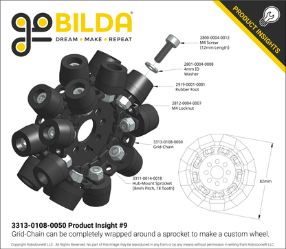 3313 Series 8mm Pitch Grid-Chain (50 Pack)