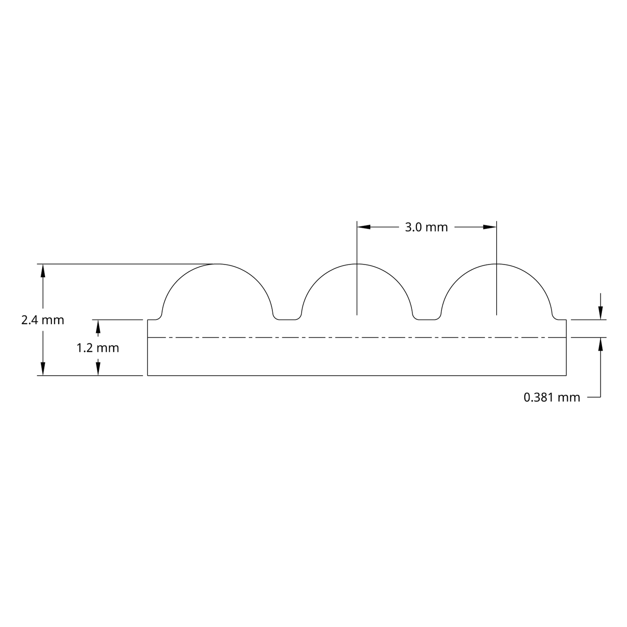 3403 Series 3mm HTD Pitch Timing Belt (15mm Width, 204mm Pitch Length, 68 Tooth)