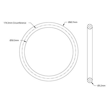 3405 Series Round Belt (5mm Cord Diameter, 174mm Circumference)