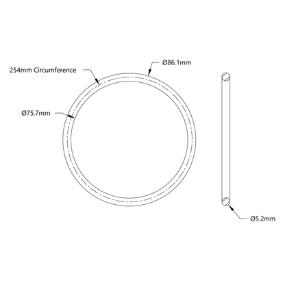 3405 Series Round Belt (5mm Cord Diameter, 254mm Circumference)