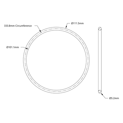 3405 Series Round Belt (5mm Cord Diameter, 334mm Circumference)