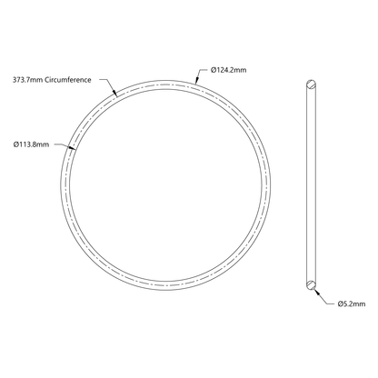 3405 Series Round Belt (5mm Cord Diameter, 374mm Circumference)