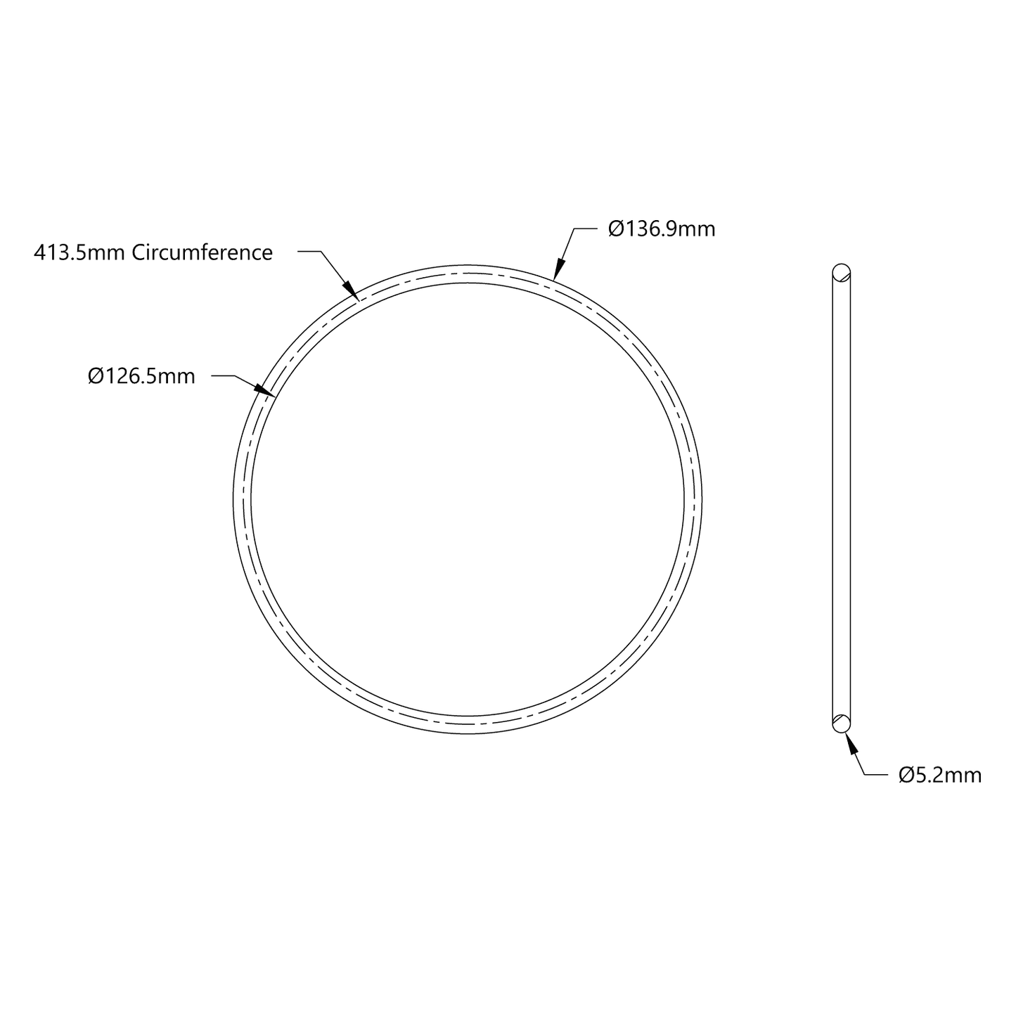 3405 Series Round Belt (5mm Cord Diameter, 414mm Circumference)