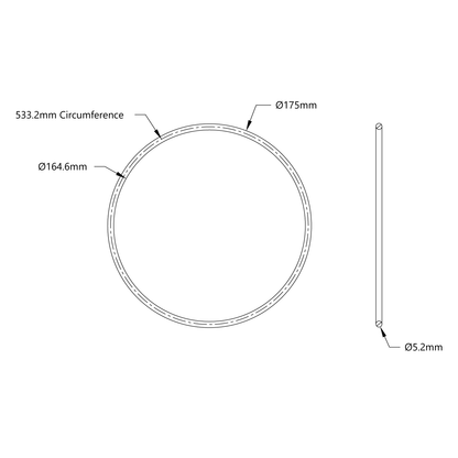 3405 Series Round Belt (5mm Cord Diameter, 533mm Circumference)