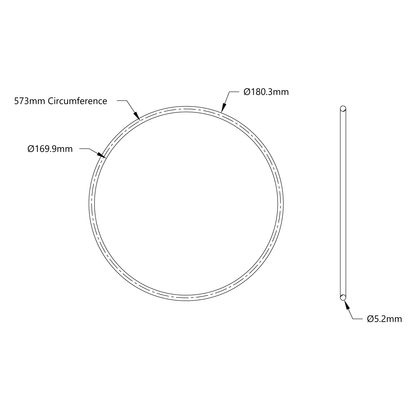 3405 Series Round Belt (5mm Cord Diameter, 573mm Circumference)