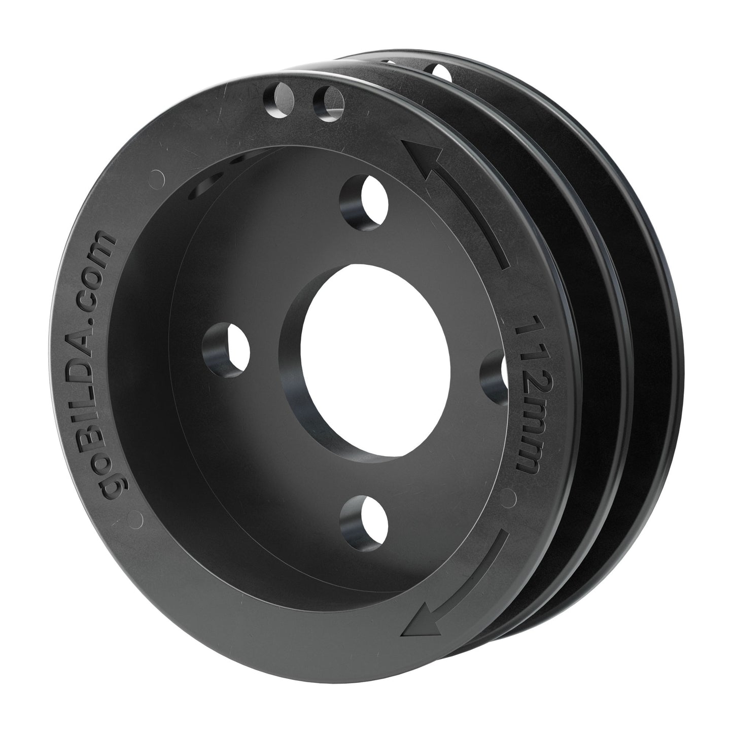 3407 Series Hub-Mount Winch Pulley (Dual Spool, 112mm Circumference)