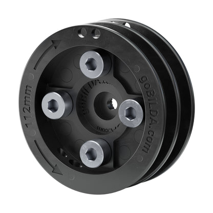 3410 Series Servo-Mount Winch Pulley (25T Spline, Dual Spool, 112mm Circumference)