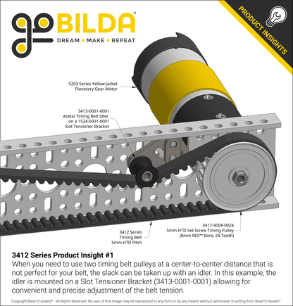 3412 Series 5mm HTD Pitch Timing Belt (9mm Width, 295mm Pitch Length, 59 Tooth)