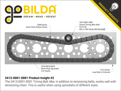 Acetal Timing Belt Idler (6mm ID x 12mm OD, 12mm Width, 1-1) - 2 Pack