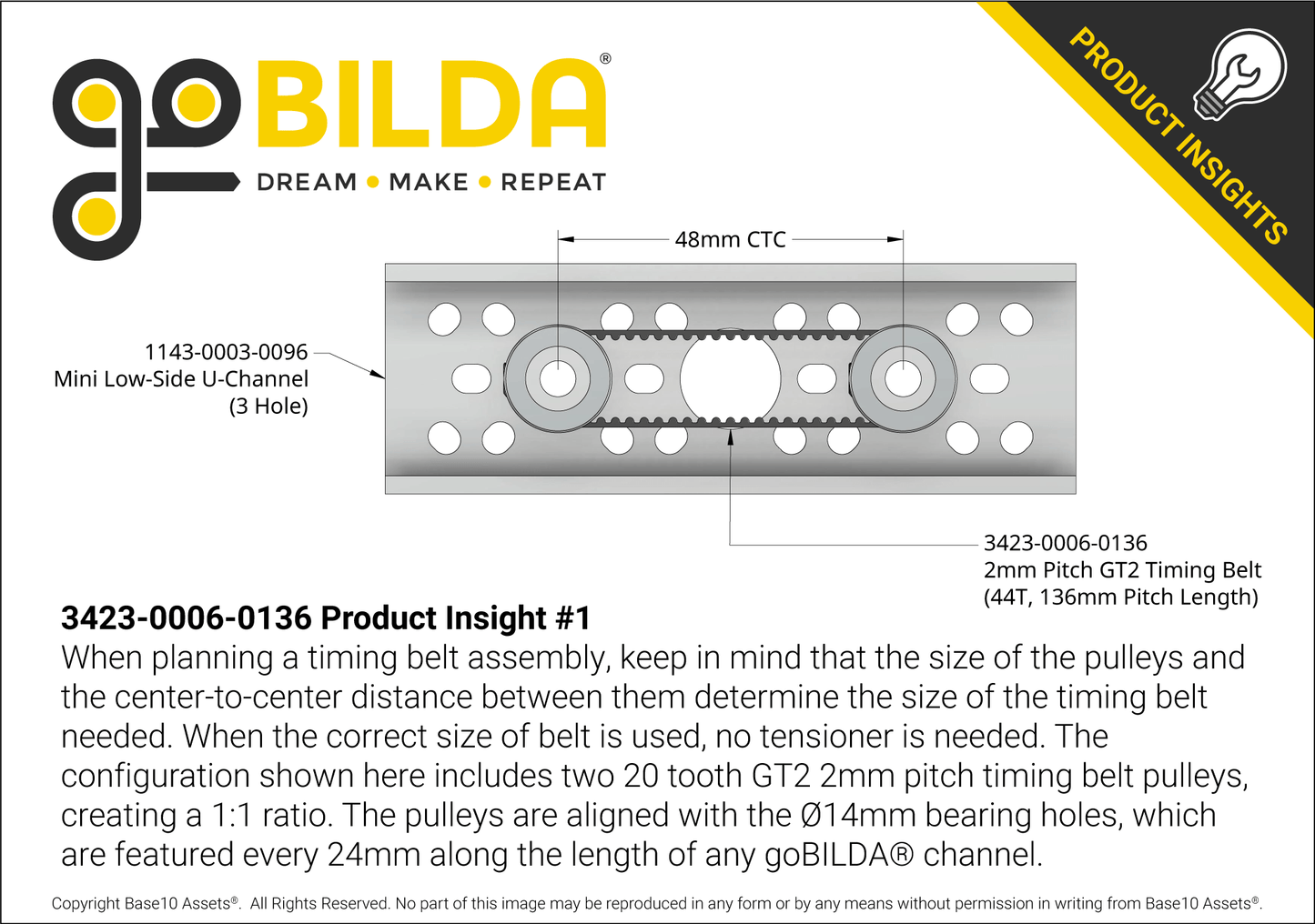 2mm Pitch GT2 Timing Belt (6mm Width, 136mm Pitch Length, 68 Tooth)