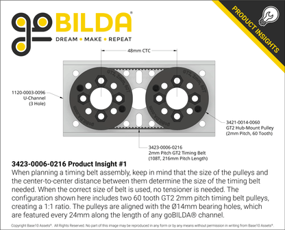 2mm Pitch GT2 Timing Belt (6mm Width, 216mm Pitch Length, 108 Tooth)