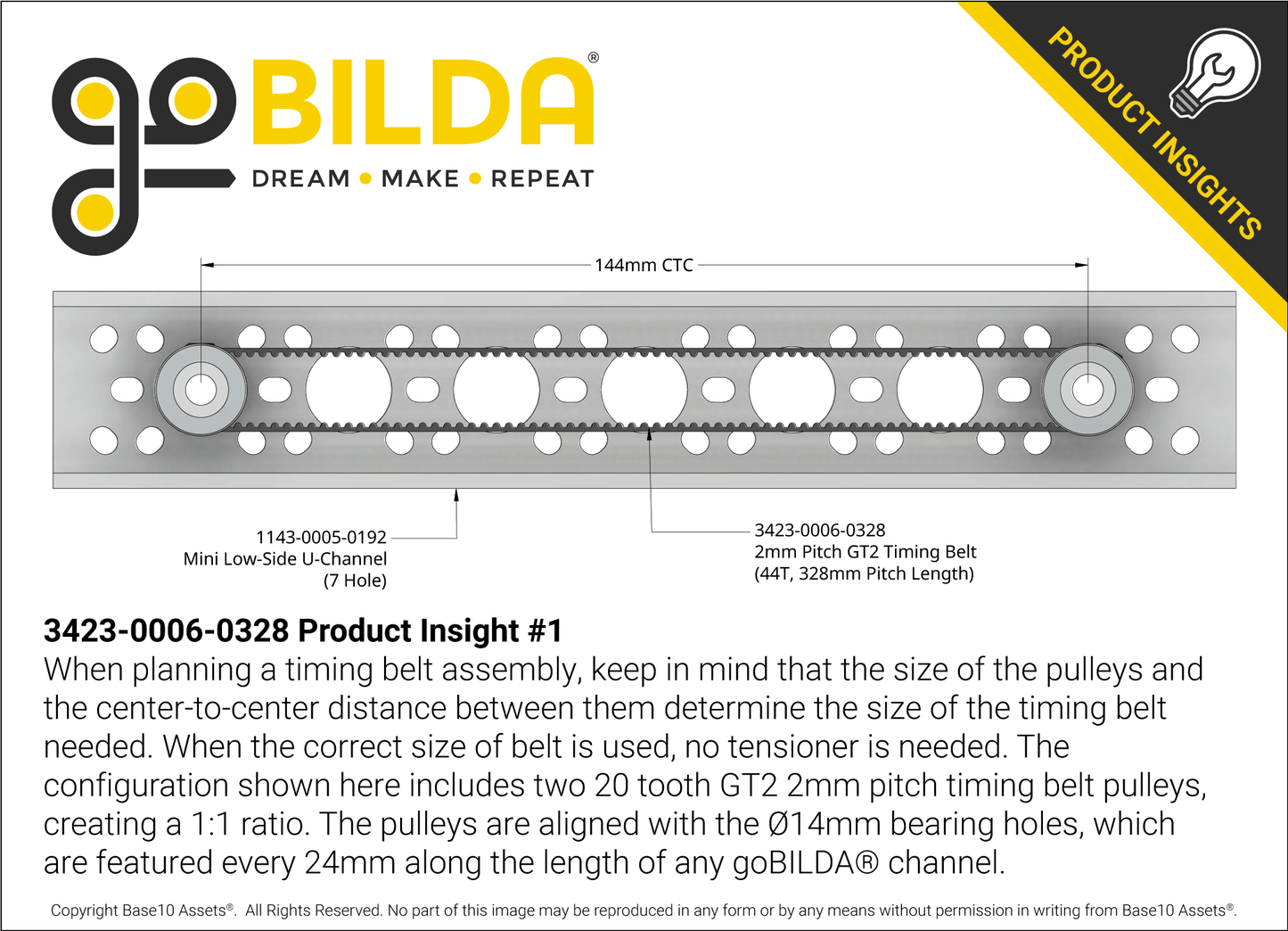 2mm Pitch GT2 Timing Belt (6mm Width, 328mm Pitch Length, 164 Tooth)