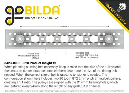 2mm Pitch GT2 Timing Belt (6mm Width, 328mm Pitch Length, 164 Tooth)