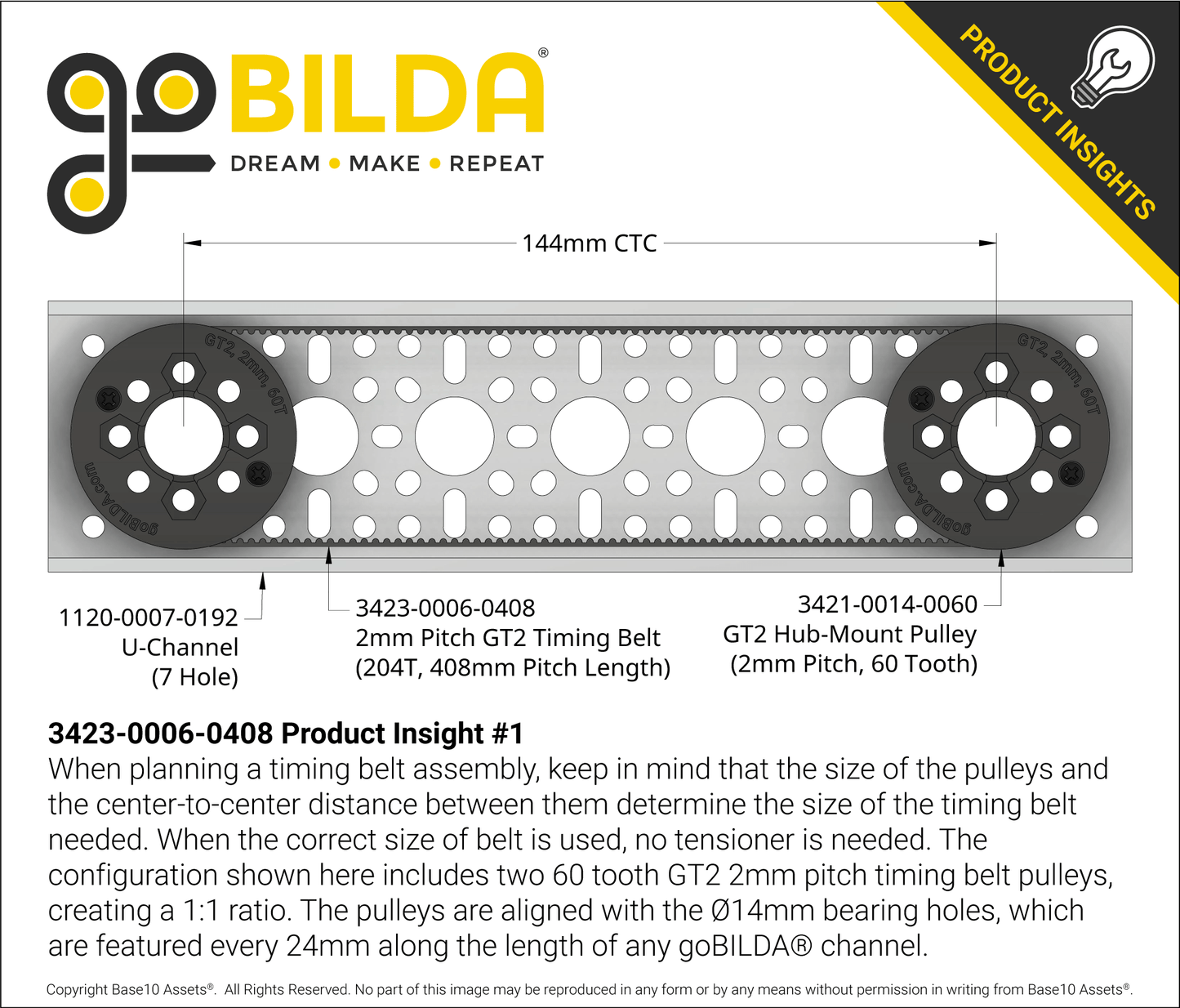 2mm Pitch GT2 Timing Belt (6mm Width, 408mm Pitch Length, 204 Tooth)