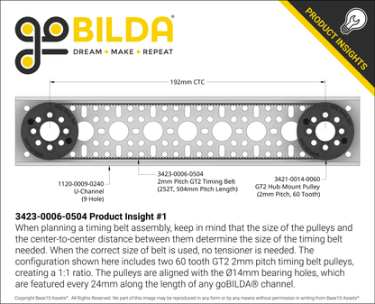 2mm Pitch GT2 Timing Belt (6mm Width, 504mm Pitch Length, 252 Tooth)