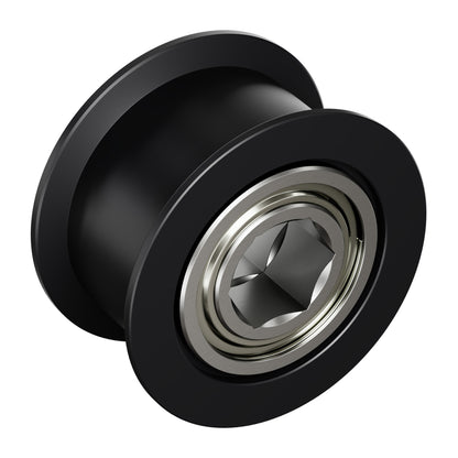 Dual-Bearing Timing Belt Idler Pulley (8mm REX™ Bore, 18.5mm Diameter, 9.5mm Inside Width)