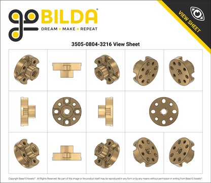 3505 Series Lead Screw Pattern Nut (8mm Lead, 4 Start, 32mm OD, 16mm Length)