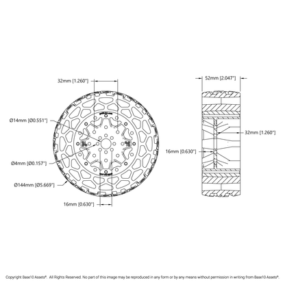 Wasteland Wheel (144mm Diameter, 52mm Width)