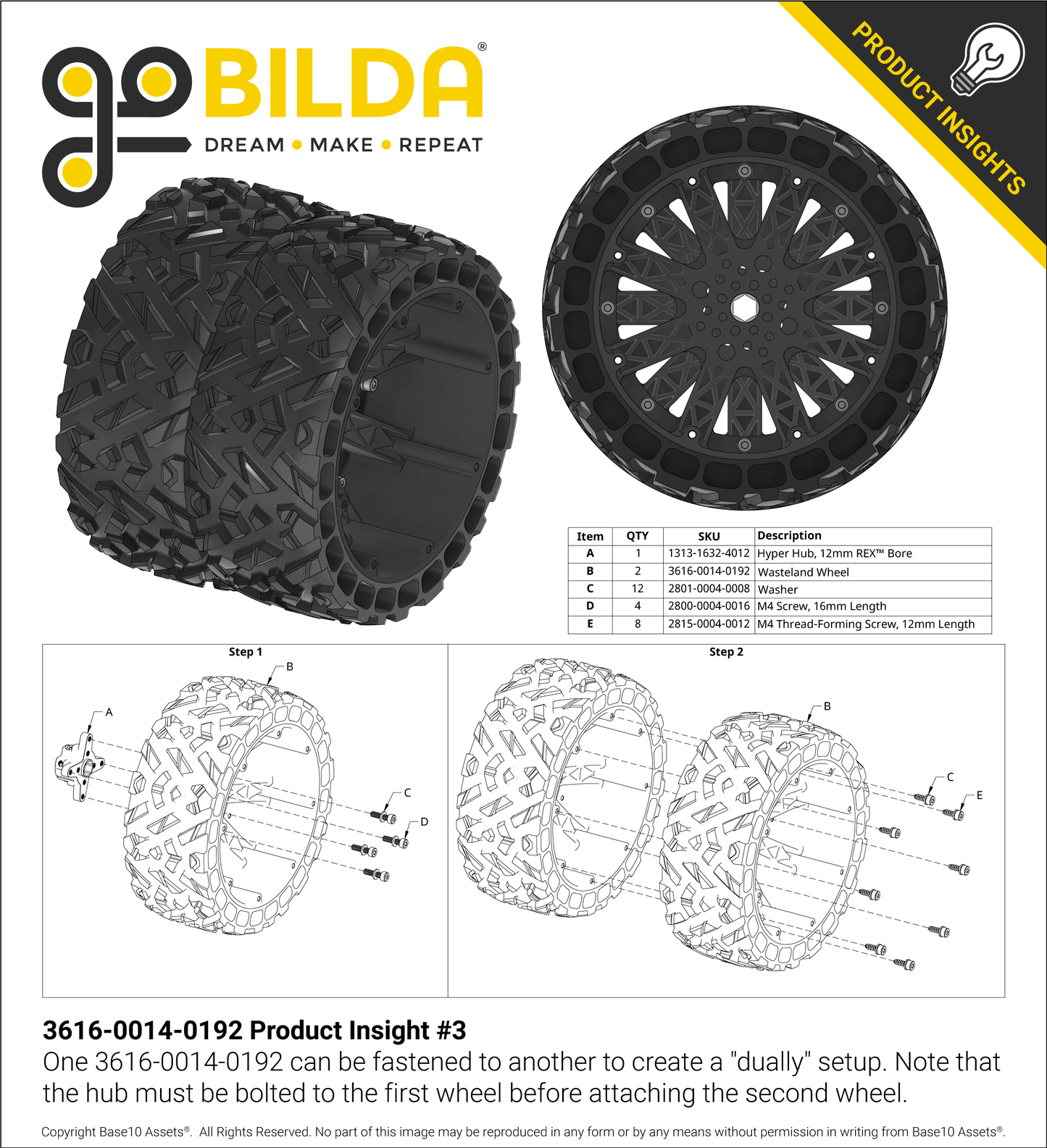 Wasteland Wheel (192mm Diameter, 72mm Width)