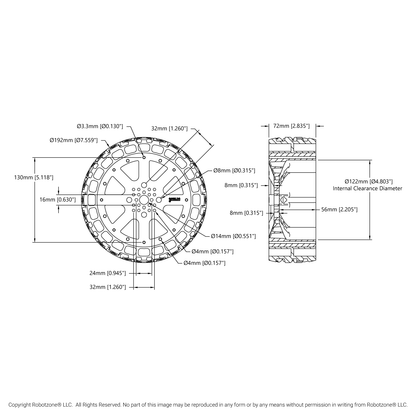 Wasteland Wheel (192mm Diameter, 72mm Width)