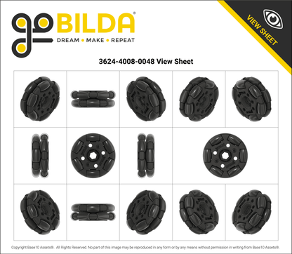 48mm Omni Wheel (8mm REX™ Bore, 50A Durometer)