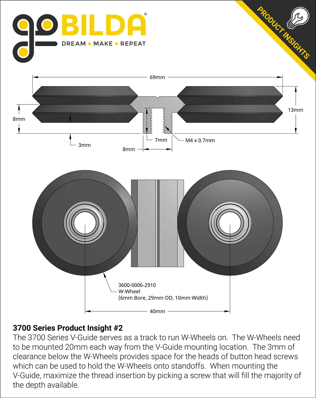 3700 Series 14.5mm V-Guide (1200mm Length)