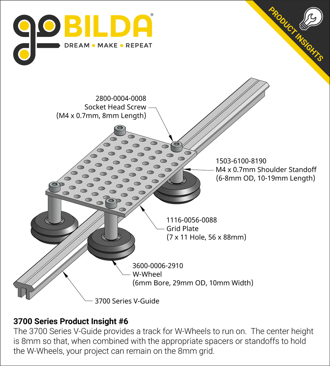 3700 Series 14.5mm V-Guide (1200mm Length)