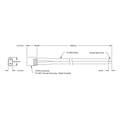 XT30 Lead (FH-MC, 300mm Length)