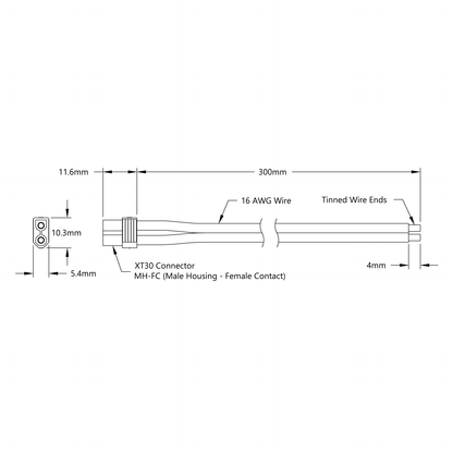 XT30 Lead (MH-FC, 300mm Length)