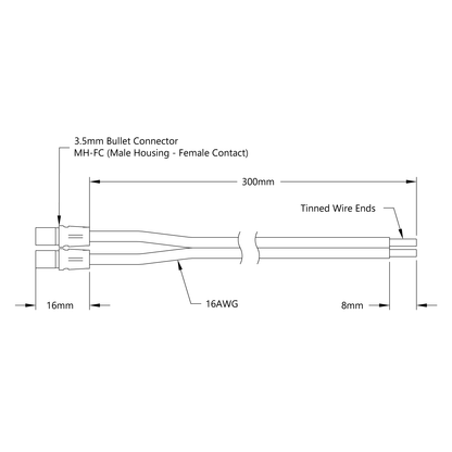 3.5mm Bullet Lead (MH-FC, 300mm Length)