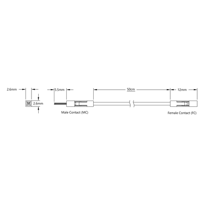 Male to Female Jumper Wire (Multicolor, 50cm Length) - 40 Pack