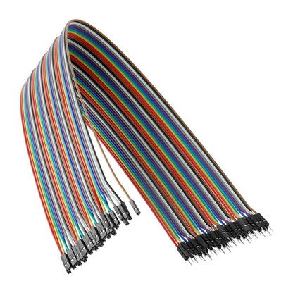 3802-1920-0050 - 1-Pos TJC8 Jumper Wire (MH-FC to FH-MC, Multicolor, 50cm Length) - 40 Pack