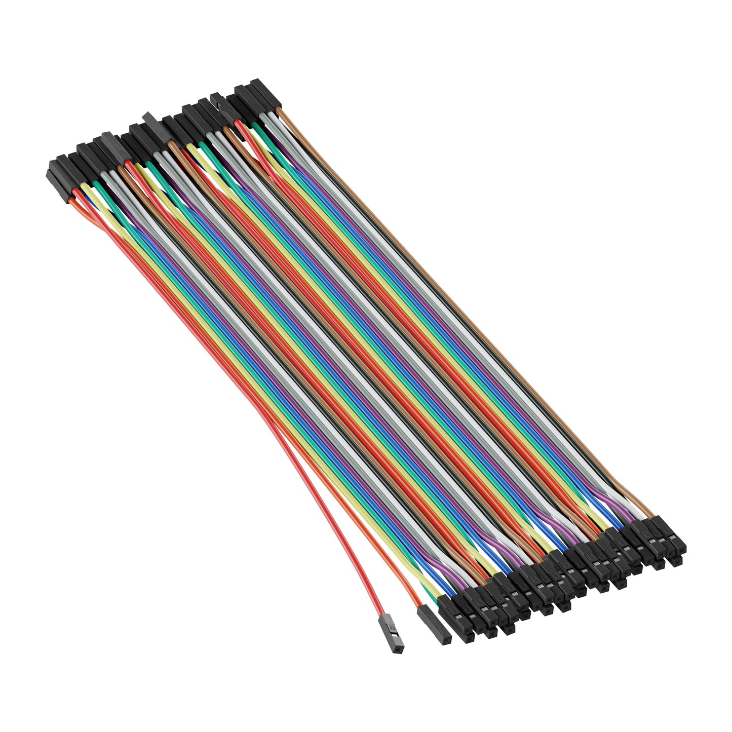 3804-1919-0020 - Female to Female Jumper Wire (Multicolor, 20cm Length) - 40 Pack 