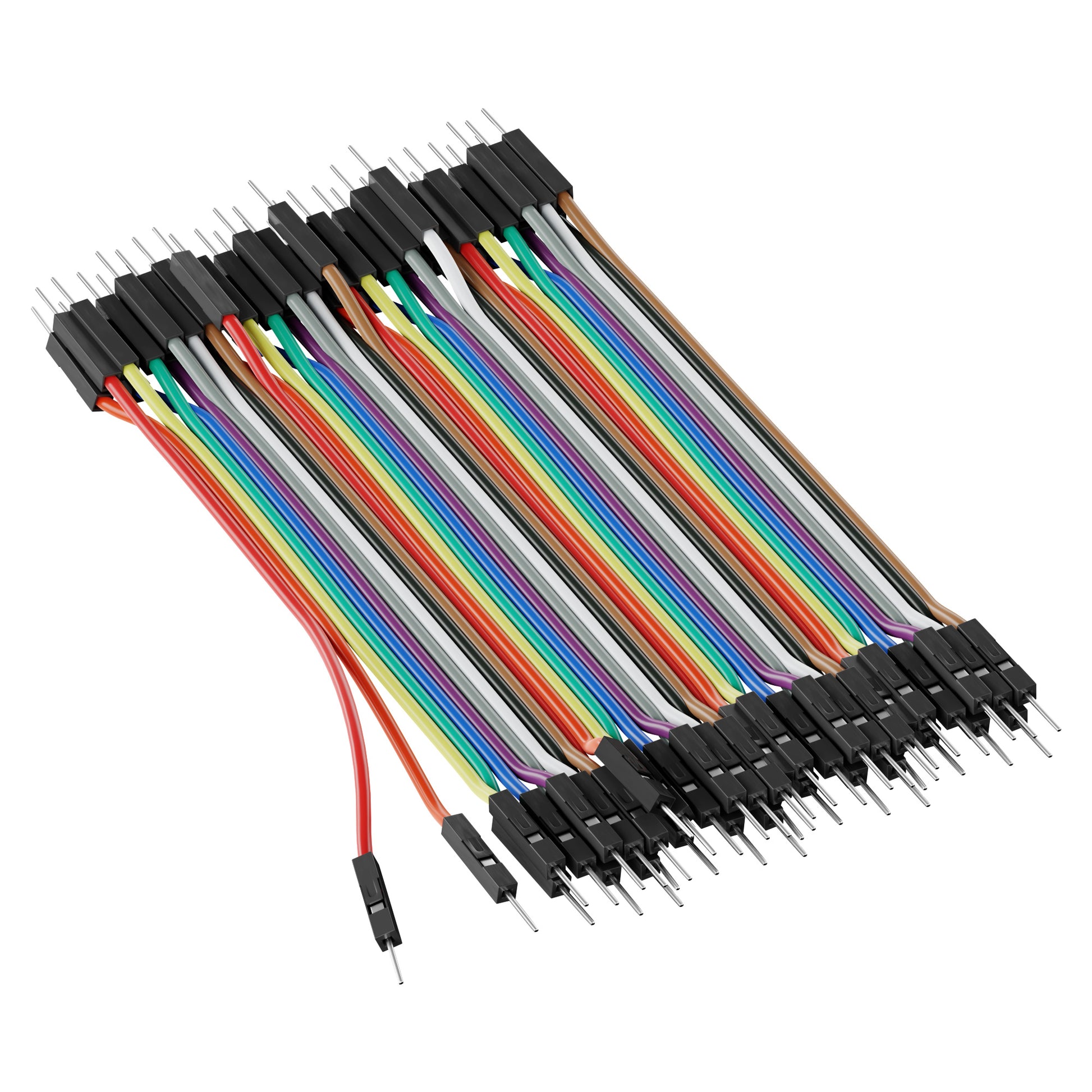 3804-2020-0010 - Male to Male Jumper Wire (Multicolor, 10cm Length) - 40 Pack