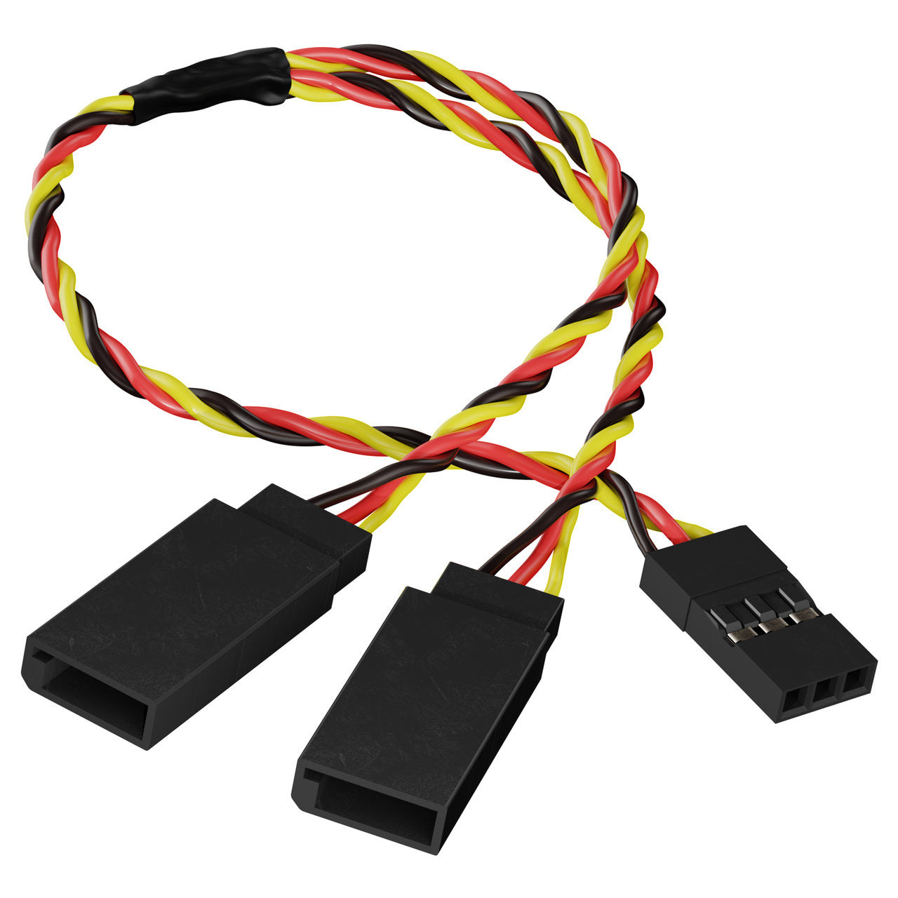 3805-1718-0150 - 3-Pos TJC8 Servo Y-Harness (Single MH-FC to Dual FH-MC, 150mm Length)