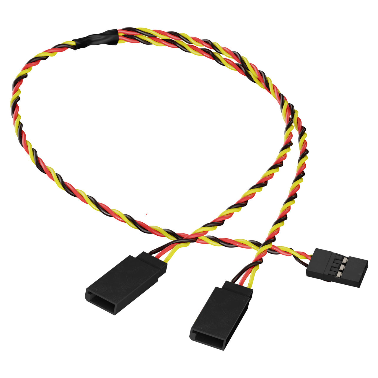 3805-1718-0300 - 3-Pos TJC8 Servo Y-Harness (Single MH-FC to Dual FH-MC, 300mm Length)