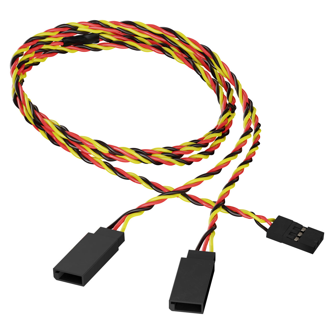 3805-1718-0600 - 3-Pos TJC8 Servo Y-Harness (Single MH-FC to Dual FH-MC, 600mm Length)