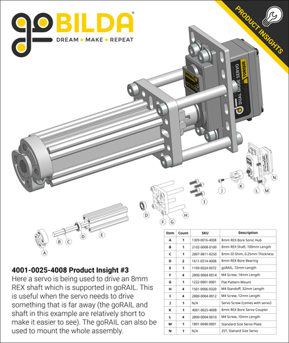 4001 Series Clamping Servo to Shaft Coupler (25 Tooth Spline to 8mm REX™ Bore)