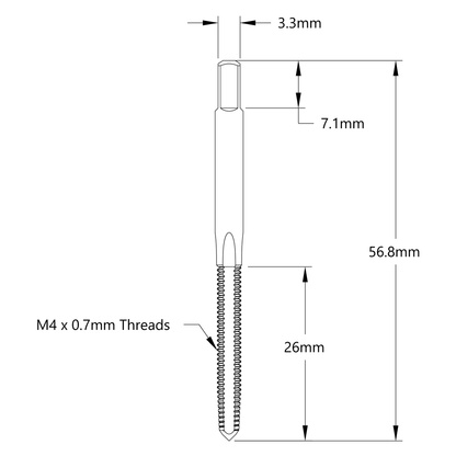 M4 x 0.7mm Thread Starting Tap