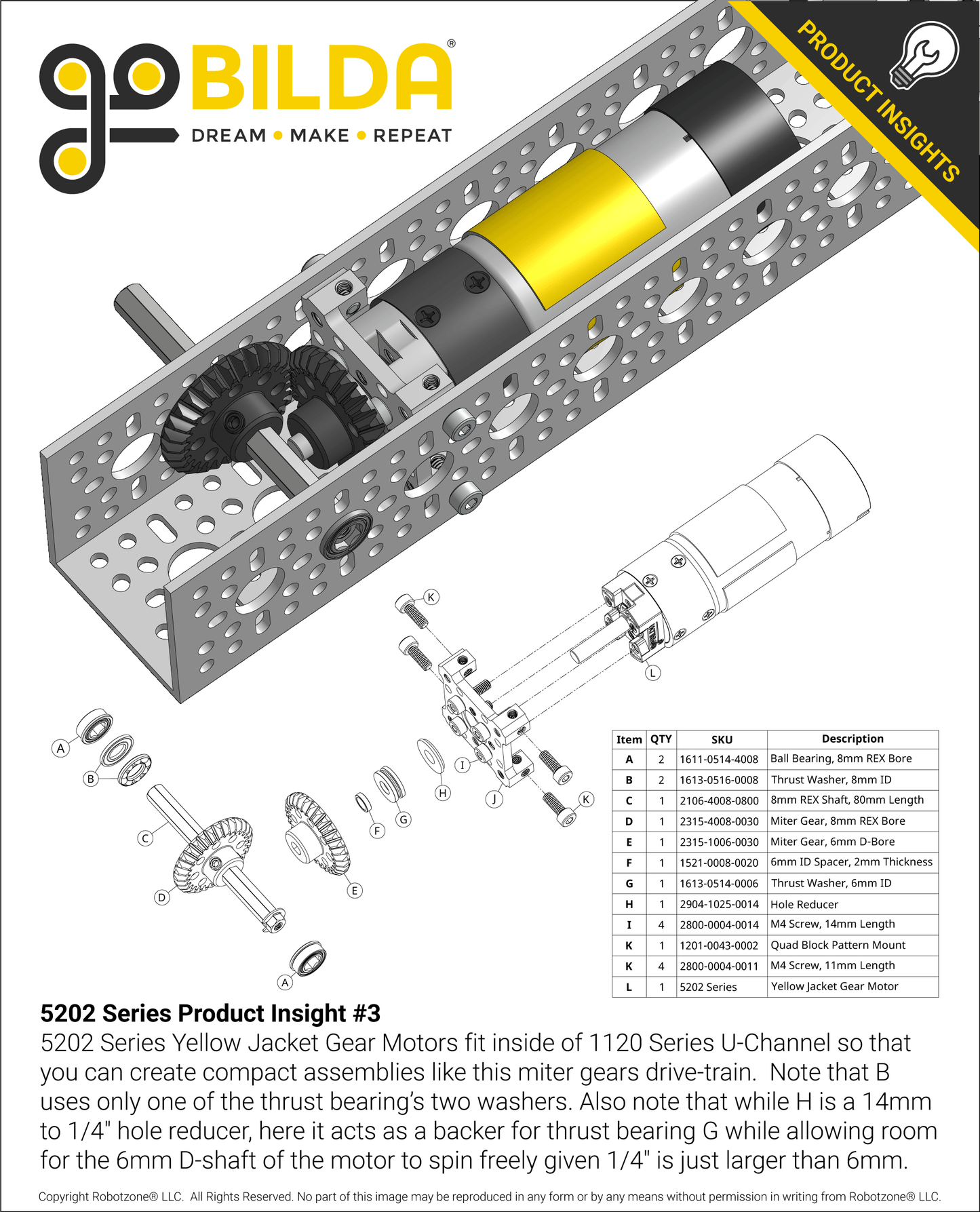 5202 Series Yellow Jacket Planetary Gear Motor (26.9:1 Ratio, 24mm Length 6mm D-Shaft, 223 RPM, ⌀36mm Gearbox, 3.3 - 5V Encoder)