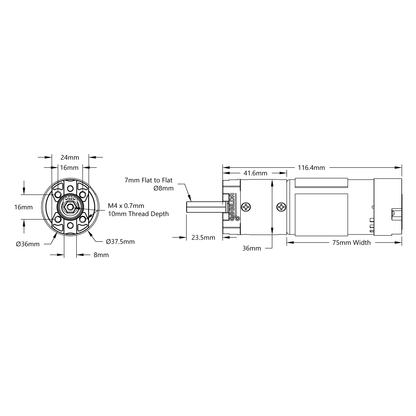 5203 Series Yellow Jacket Planetary Gear Motor (13.7:1 Ratio, 24mm Length 8mm REX™ Shaft, 435 RPM, 3.3 - 5V Encoder)